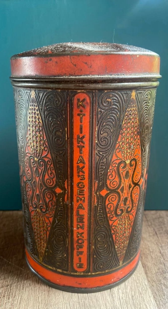 Vintage koffieblik Tiktak jaren ‘20-‘30, Verzenden, Gebruikt, Overige