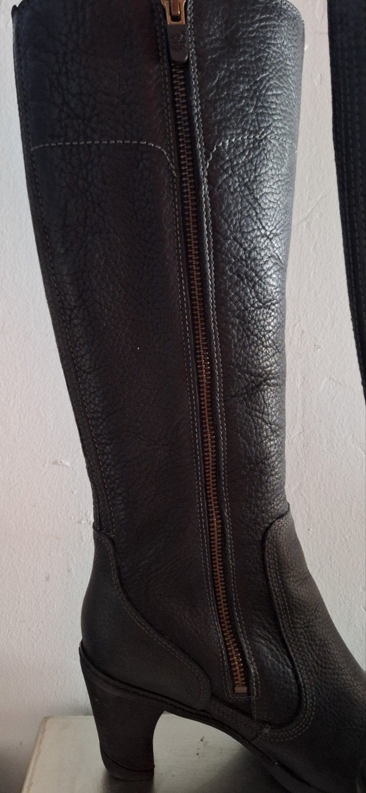 Elegante lederen Timberland laarzen zgan, Hoge laarzen, Zwart, Ophalen of Verzenden, Zo goed als nieuw
