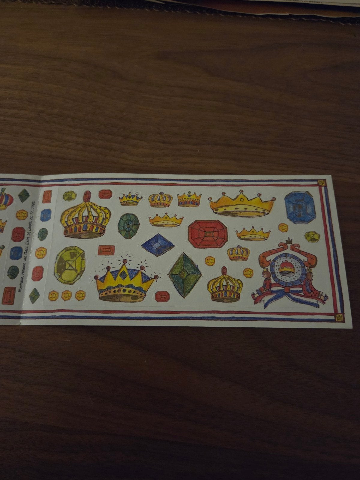 1594 Vintage Stickervel Kronen en Edelstenen, Ophalen of Verzenden, Zo goed als nieuw, Overige typen