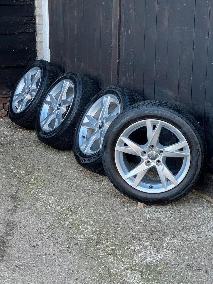 Originele Audi a4 velgen 5x112 all-season set 7mm goodyear, Niet ingevuld, Gebruikt, Banden en Velgen, Niet ingevuld
