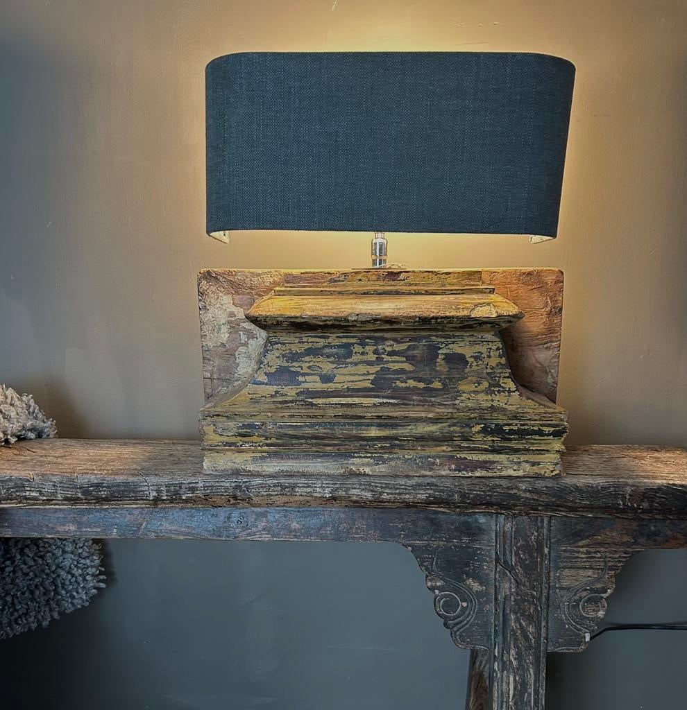 Lamp oud ornament poer India  sober sleets zonder  de kap, Ophalen of Verzenden, Nieuw, Minder dan 50 cm