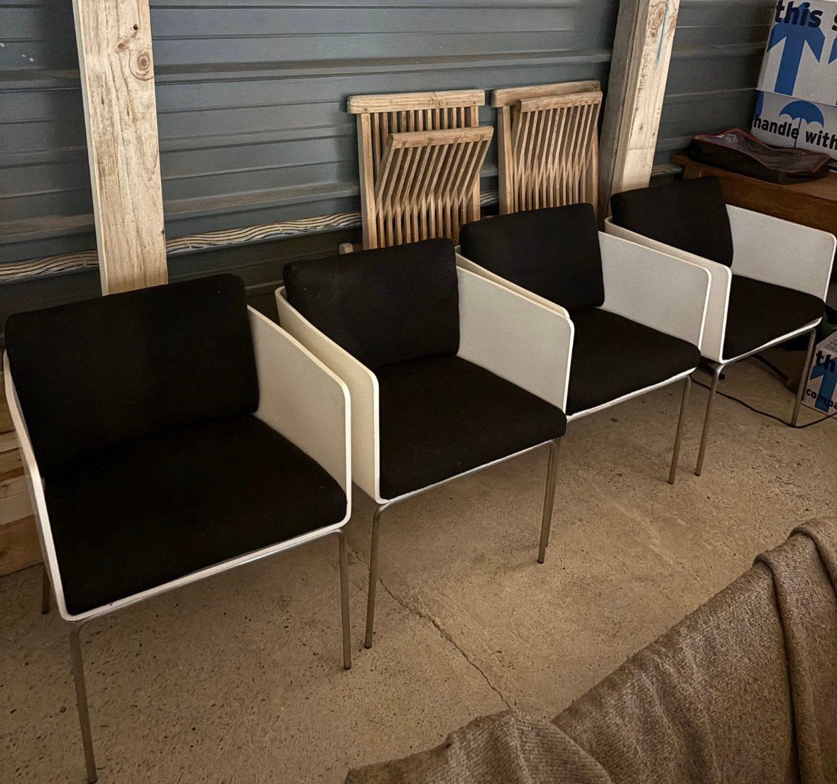 4x design eetstoel Living Divani, Ophalen, Gebruikt, Zwart, Vier