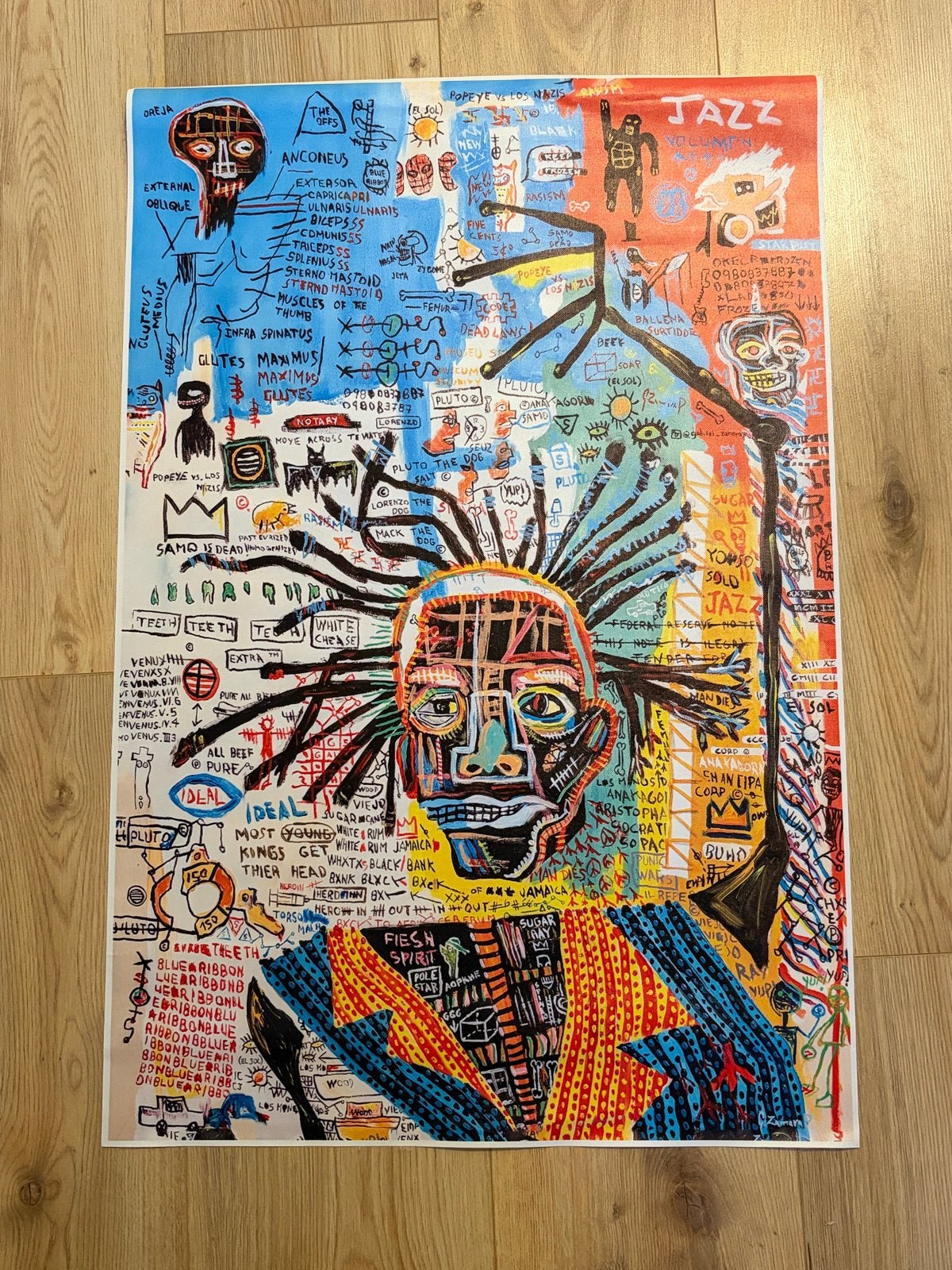 Basquiat Poster - 60x90cm, Ophalen, Zo goed als nieuw, Foto of Poster, 75 – 100