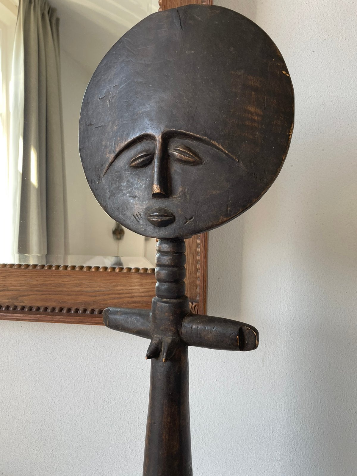 Ashanti vruchtbaarheidsbeeld, tribale kunst, Houtsnijwerk, Verzenden, 50 - 100 cm, Op sokkel