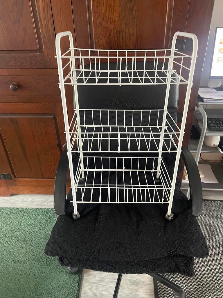 Nog mooie witte Keuken Trolley/Wagentje met 3 Mandjes, Ophalen, Kunststof, Wit, Overige typen