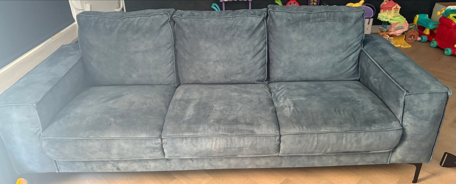 Nette 3- zitsbank en fauteuil ,3 jaar oud, wegens verhuizing, Huis en Inrichting, Ophalen, Gebruikt, Driepersoons, 75 tot 100 cm