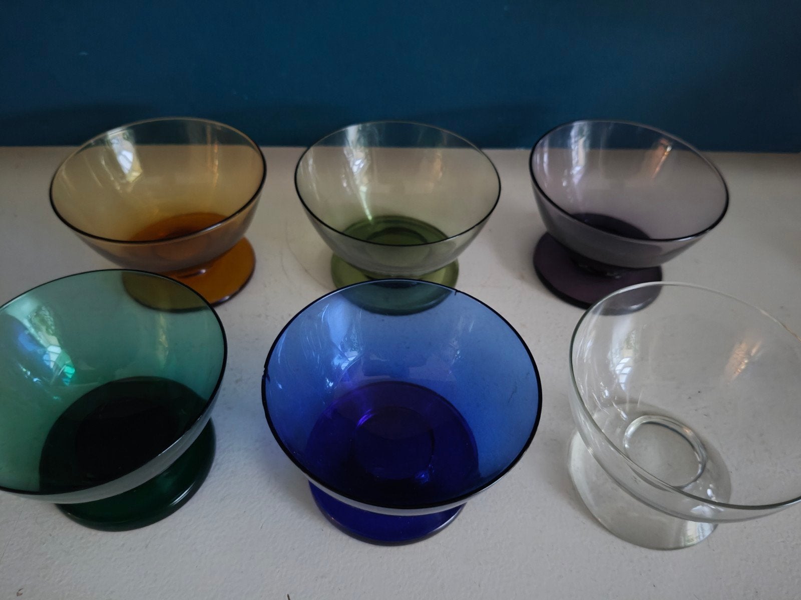 Vintage Max Verboeket CARNAVAL glazen vruchten coupe 6x, Ophalen of Verzenden