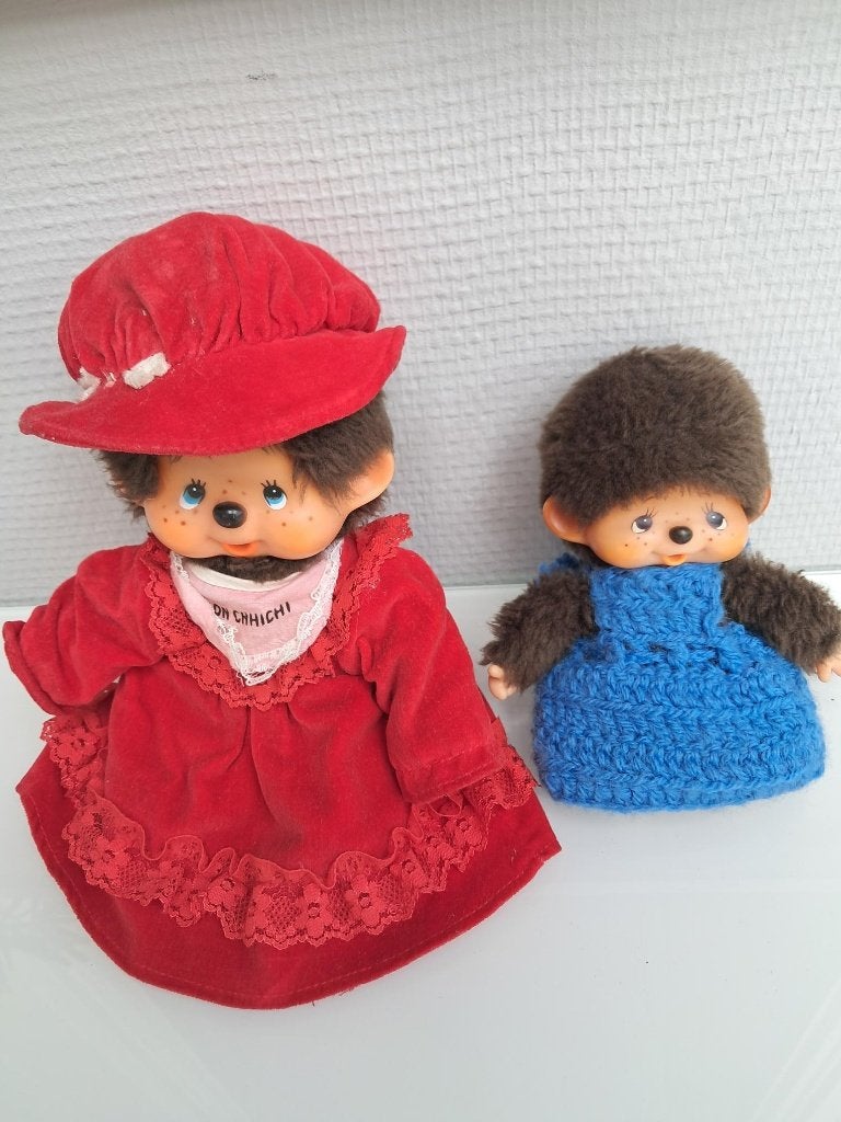 Set Vintage Monchhichi (Kiki) – Eerste Generatie 1974, Ophalen of Verzenden, Zo goed als nieuw