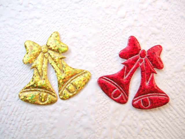 OPRUIMING ~ Glinsterend kerst klokje ~ 3 cm ~ Goud & Rood, Kerst, -, -, Overige typen