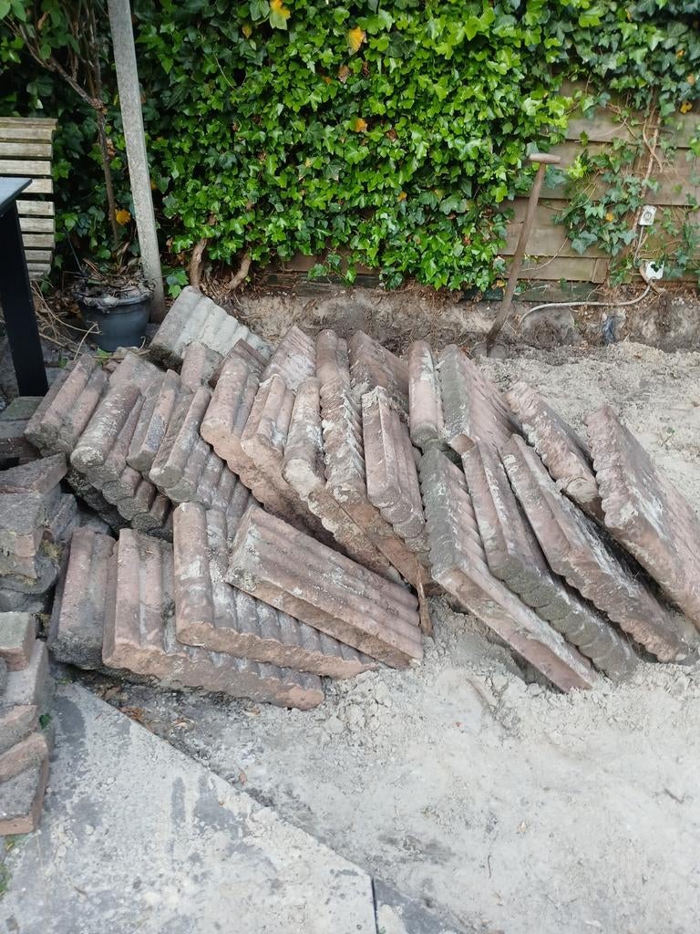 Terras tegels en banden., Tuin en Terras, Tegels en Klinkers, Ophalen of Verzenden, Gebruikt, Beton, Terrastegels
