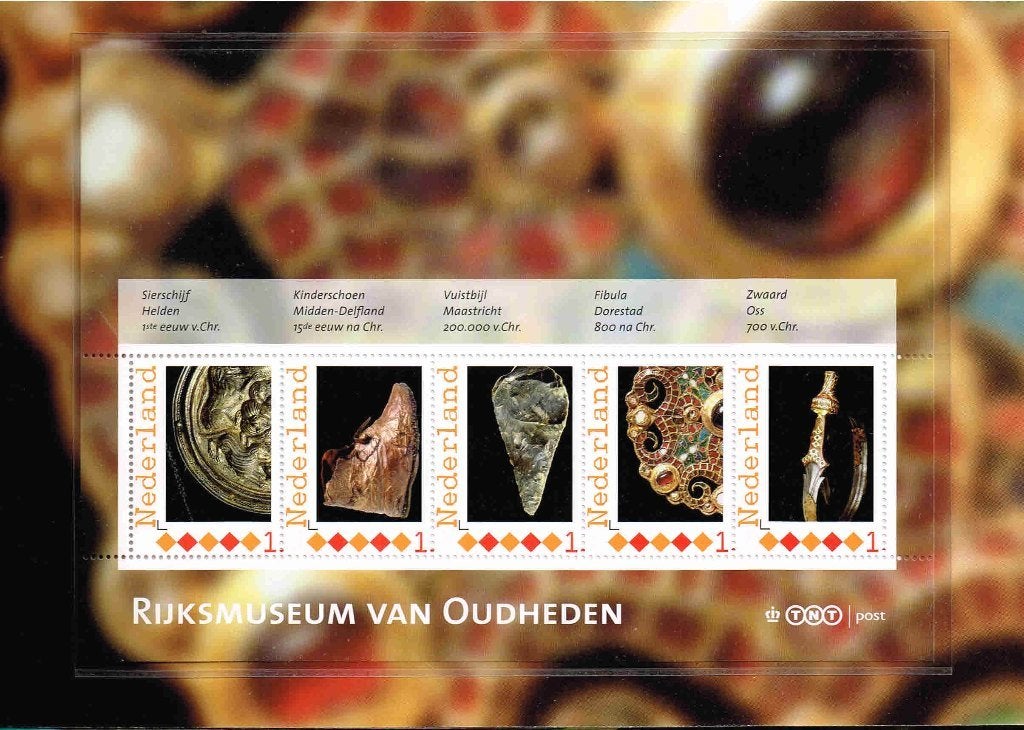 Rijksmuseum Oudheden carnet met vel 5 persoonlijke zegels/p7, Postzegels en Munten, Verzenden, Na 1940, Postfris