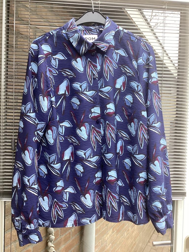 Pom Amsterdam blouse blauw Bordeaux, Kleding | Dames, Blouses en Tunieken, Ophalen of Verzenden, Nieuw, Maat 38/40 (M), Blauw