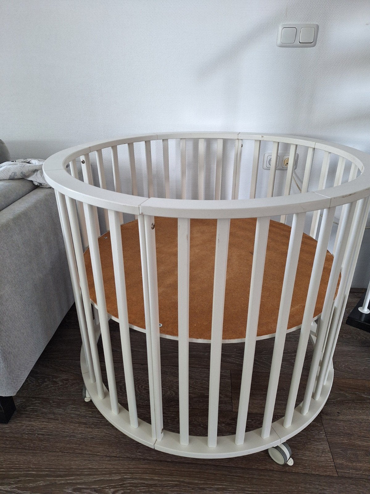 Ronde witte box, Kinderen en Baby's, Boxen, Ophalen, Gebruikt, Rond, In hoogte verstelbaar