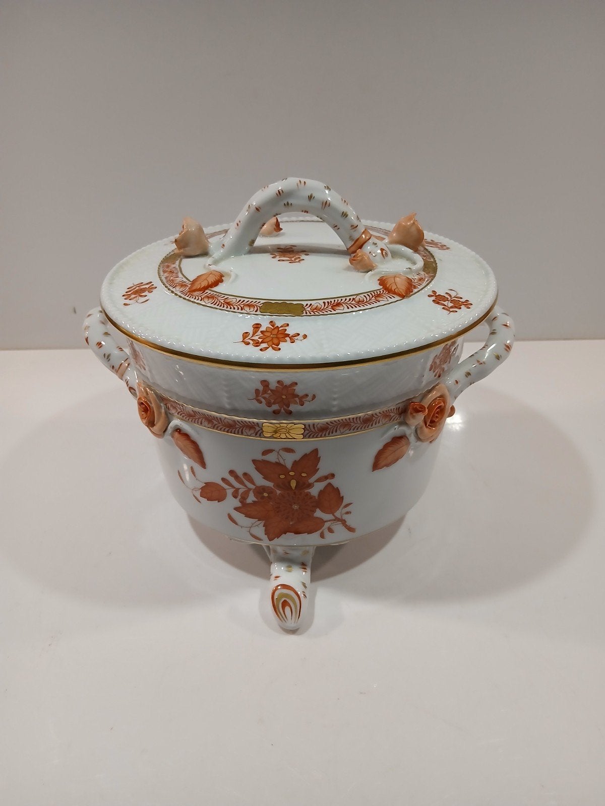 Herend Dekselschaal Aponnyi Orange, Antiek en Kunst, Ophalen of Verzenden
