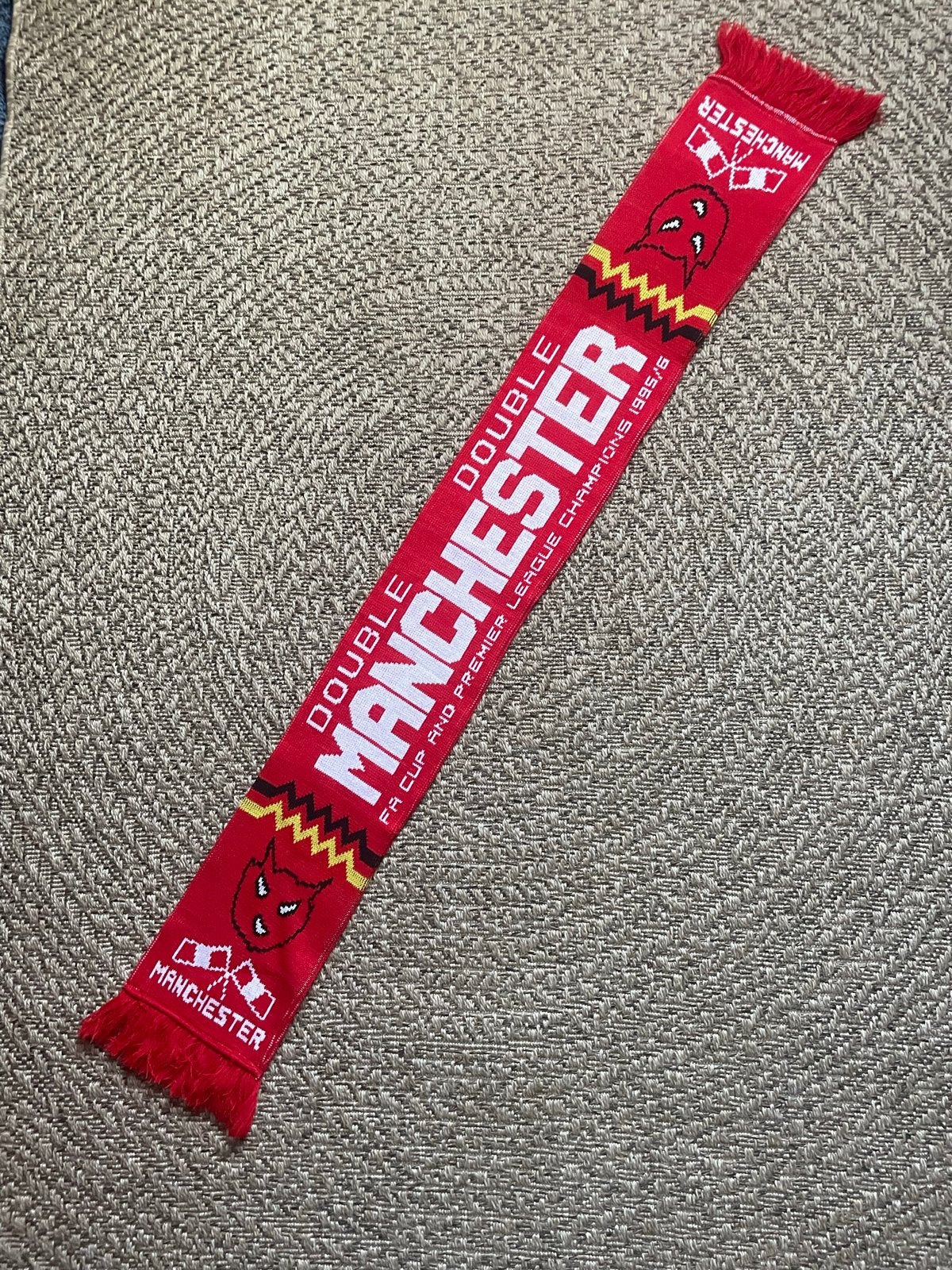 Manchester United Sjaal - Double Winners 1995/96, Verzenden, Zo goed als nieuw