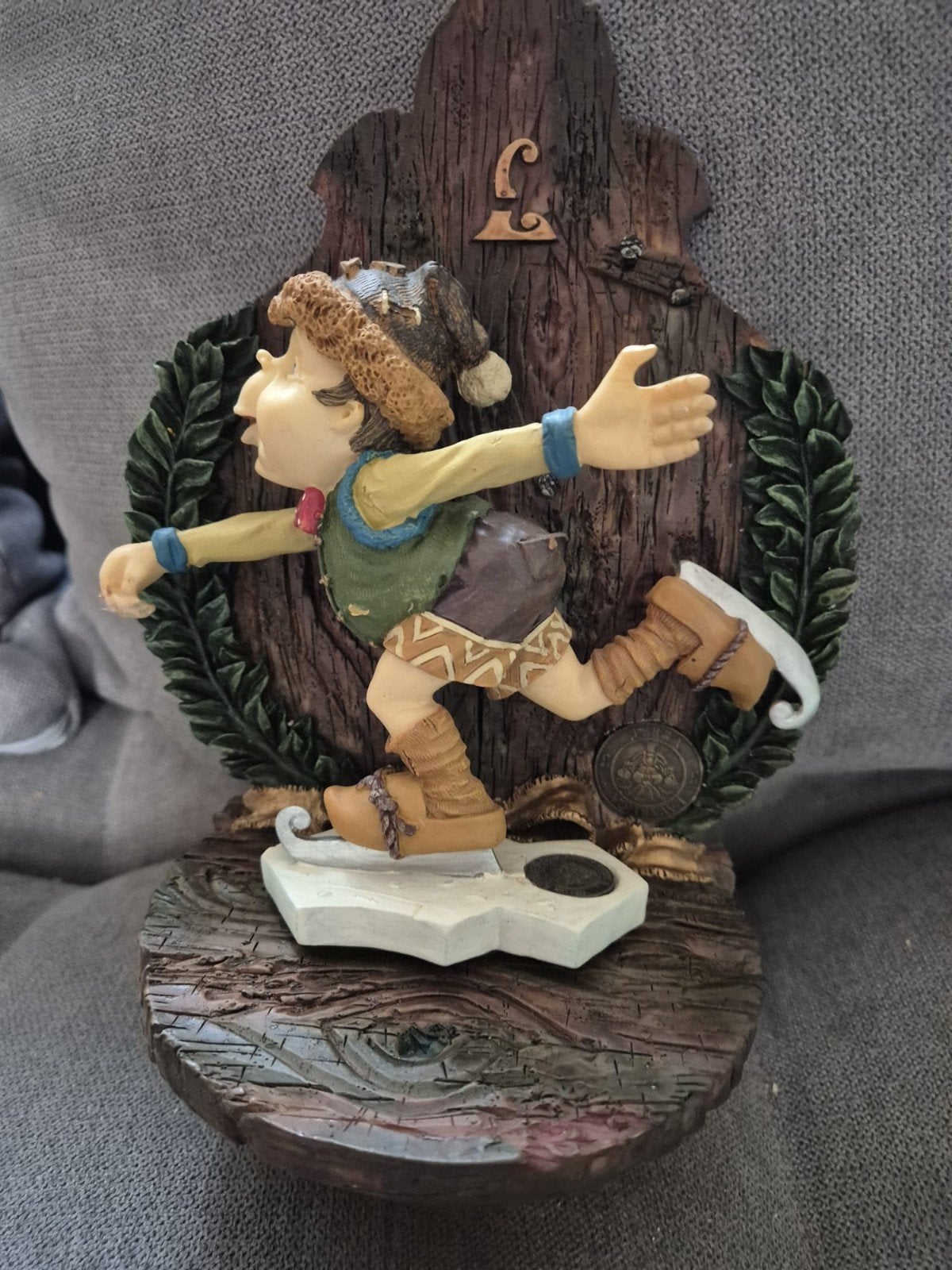 Laaf schaatsbeeldje - Uniek decoratiestuk, Verzamelen, Ophalen, Zo goed als nieuw