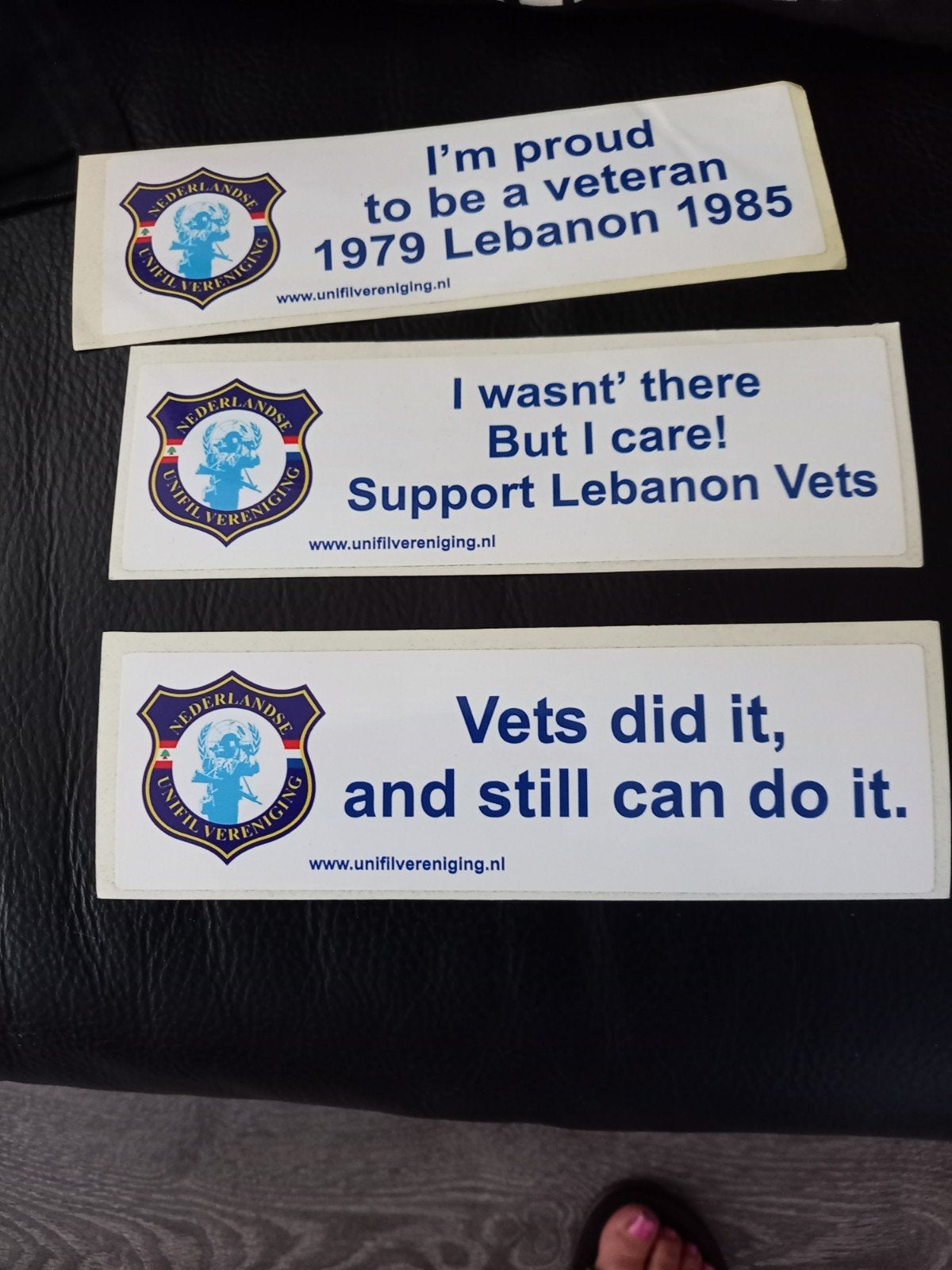 Stickers Nederlandse Unifil Vereniging Libanon Veteranen, Verzamelen, Ophalen of Verzenden, Overige soorten, Overige typen