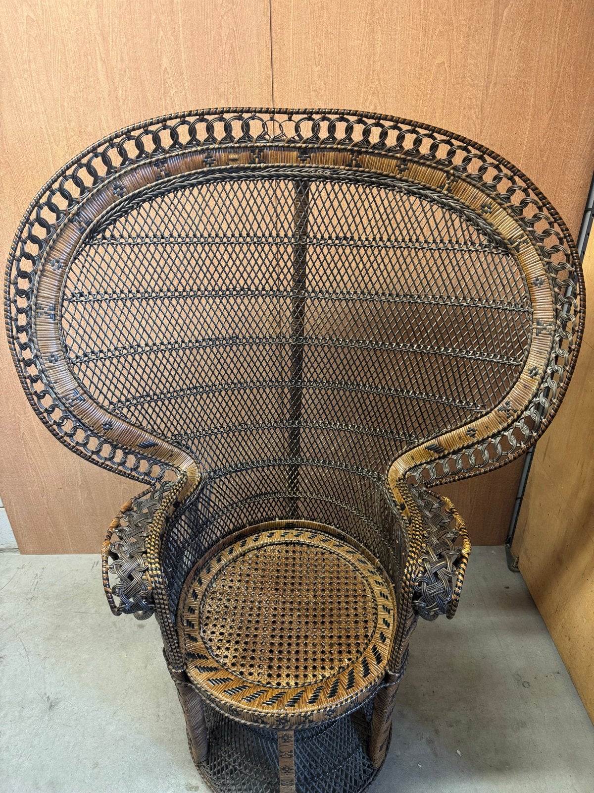 Vintage rotan pauwenstoel - Bohemian chic, Ophalen