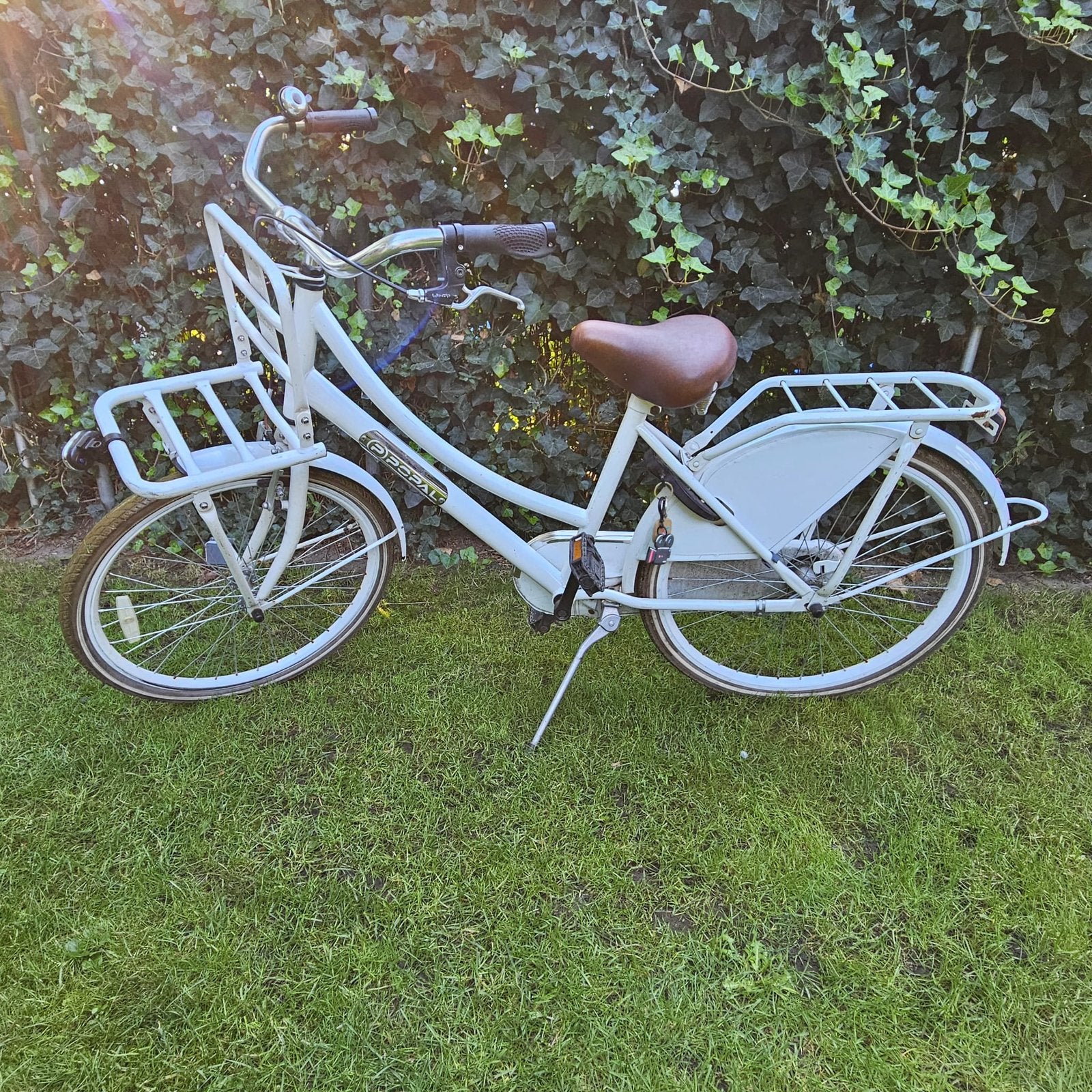 Transportfiets wit popal 26 inch, Ophalen, Gebruikt, Terugtraprem, 26 inch of meer