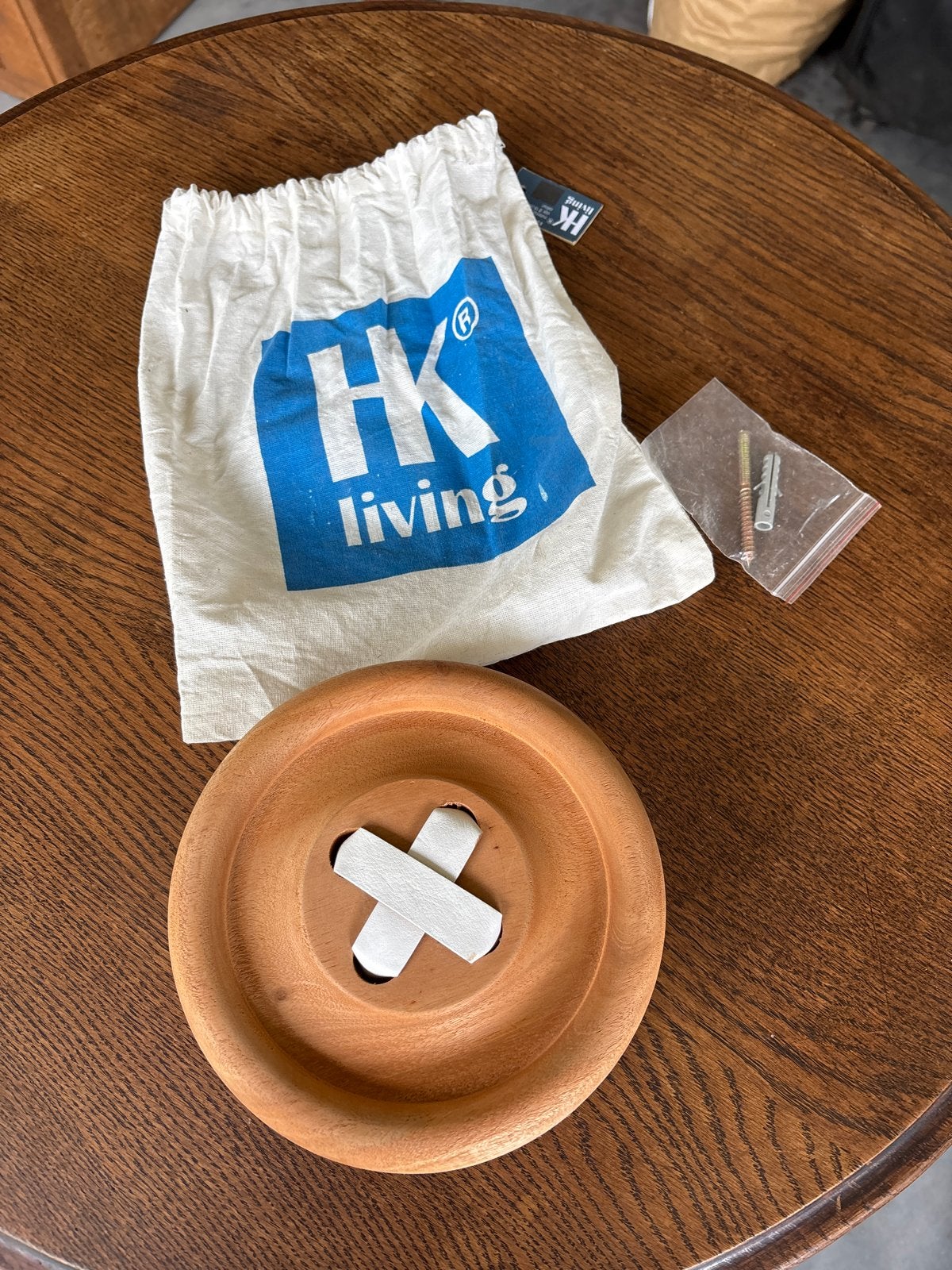 Grote HKliving houten wandhaak knoop 18 cm diameter- Nieuw, Huis en Inrichting, Woonaccessoires | Overige, Hout, Nieuw, Ophalen of Verzenden
