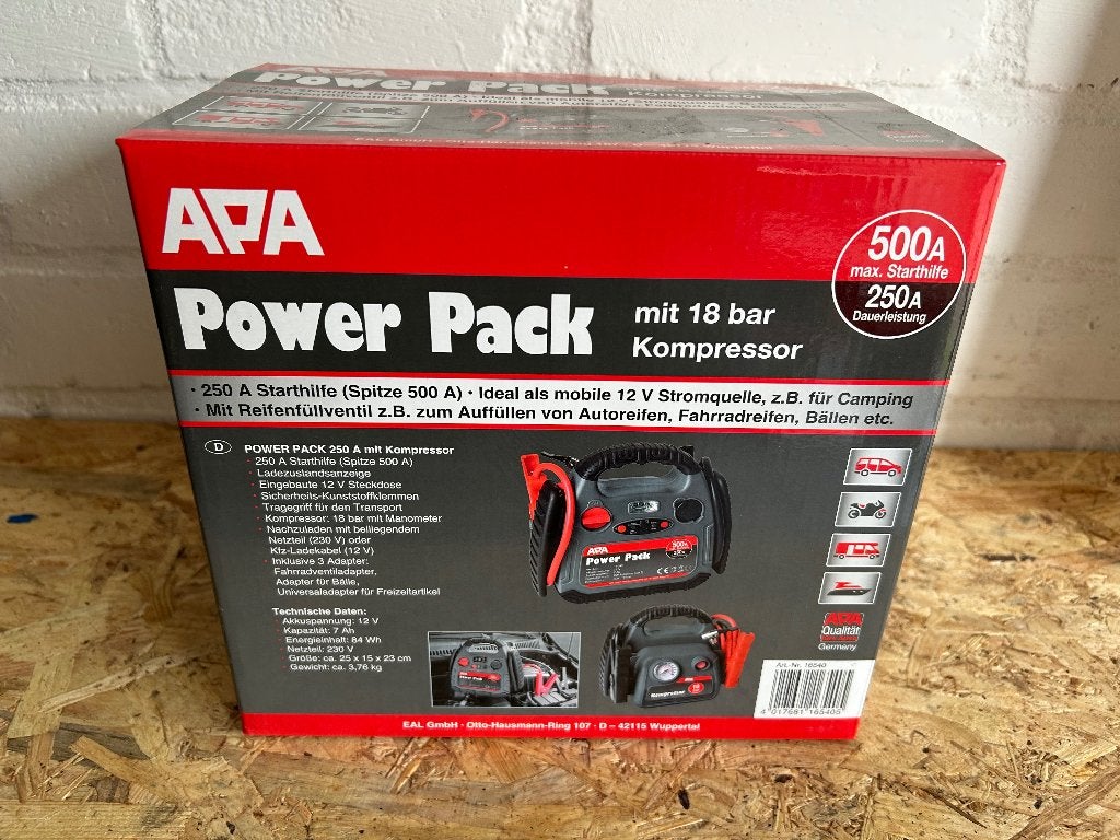 APA Power Pack Starthulp met 18 bar Compressor – 500A, Ophalen of Verzenden, Nieuw