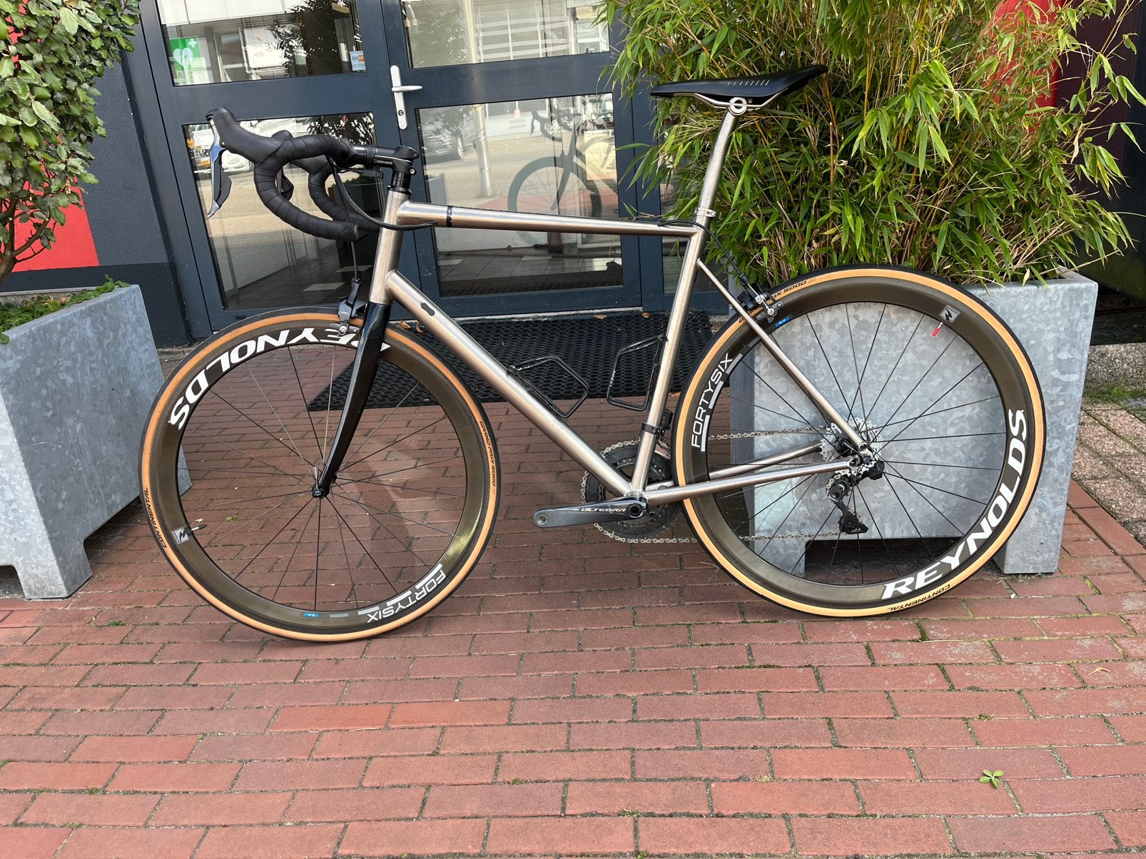 Van Nicholas Zephyr titanium racefiets Ultegra Di2 maat 57, 28 inch, Gebruikt, 57 tot 61 cm, Meer dan 20 versnellingen