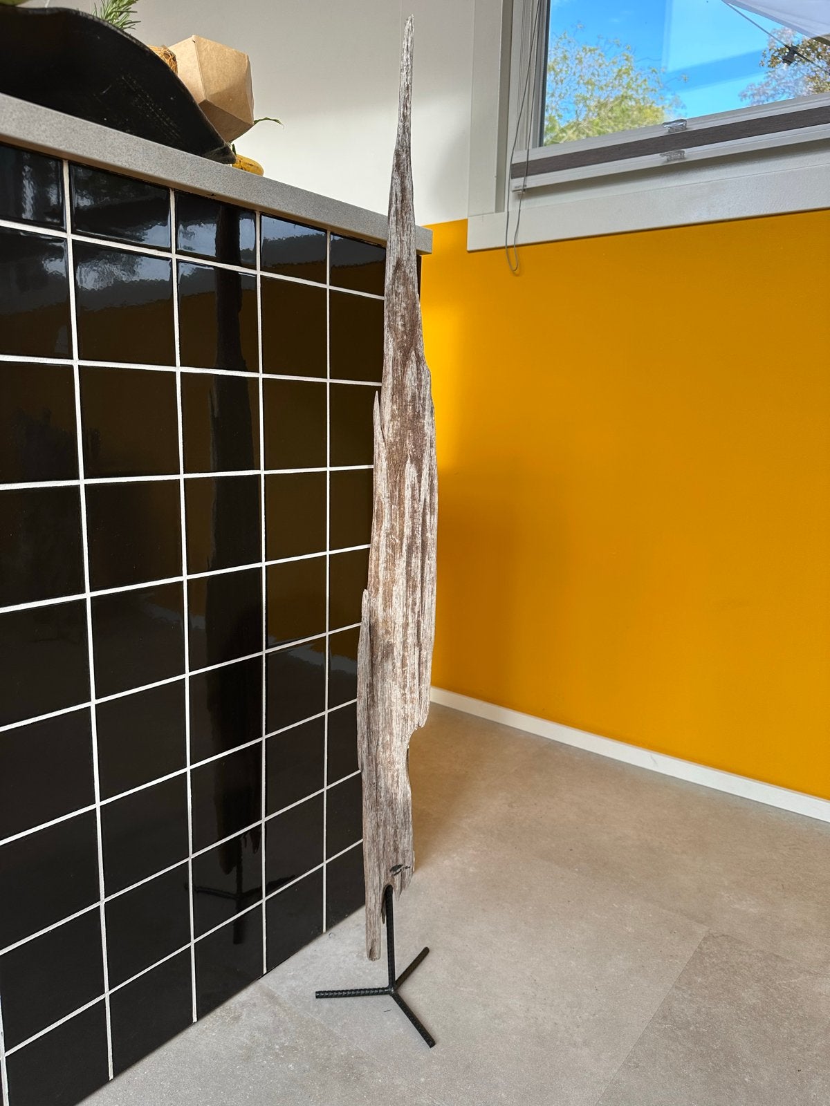 Unieke houten kunstwerk “Roerdomp” - Decoratief, Ophalen of Verzenden, Handgemaakt, 1 meter - 2 meter, Beeld