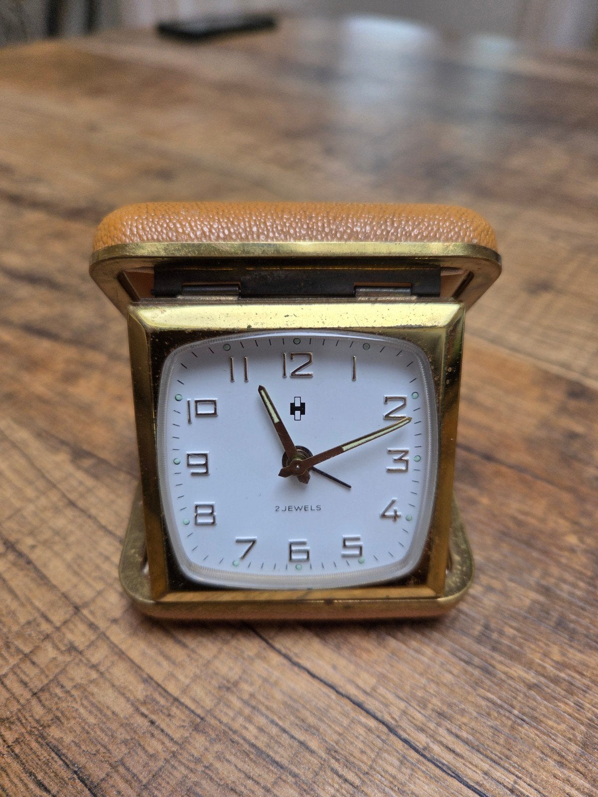 Vintage Reiswekker 2 Jewels - Compact en Stijlvol, Antiek en Kunst, Antiek | Klokken, Ophalen of Verzenden