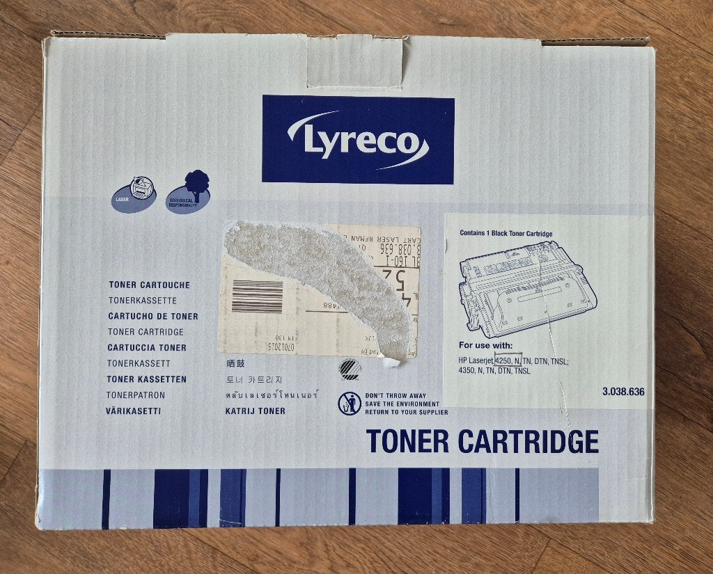 Zwarte toner cartridge voor HP LaserJet 4250/4350, Ophalen of Verzenden, Nieuw, Toner, Lyreco