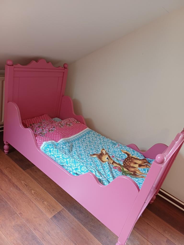 Bopita kleuterbed roze prinsessen bed 150 x 70, Kinderen en Baby's, Kinderkamer | Bedden, Ophalen, Gebruikt, 140 tot 160 cm, 70 tot 85 cm
