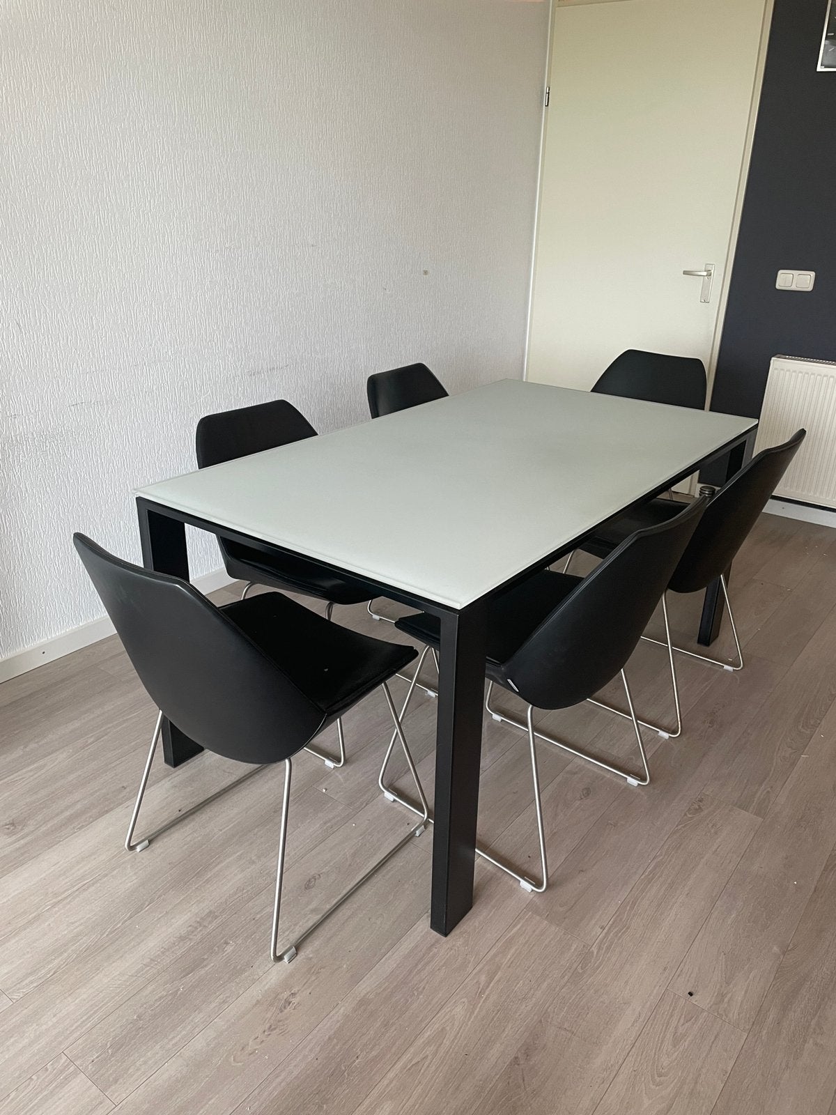 Eettafel met zes stoelen, Ophalen, Rechthoekig, 200 cm of meer, 50 tot 100 cm