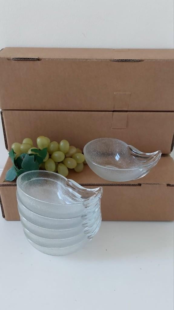 Vintage Avocado Tapas snack Set 6 glas glazen schaaltjes, Huis en Inrichting, Keuken | Servies, Eu, Eu, Ophalen of Verzenden, Overige stijlen