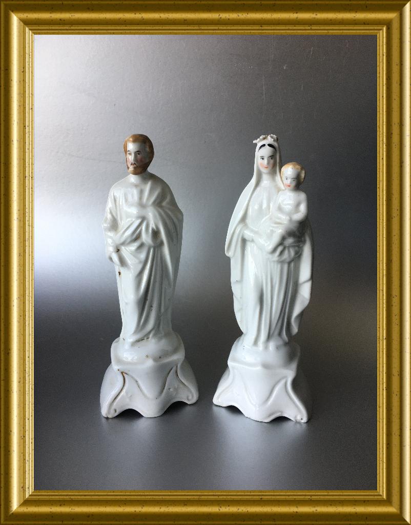 Set antieke porseleinen beeldjes: Maria en Jozef, Ophalen of Verzenden