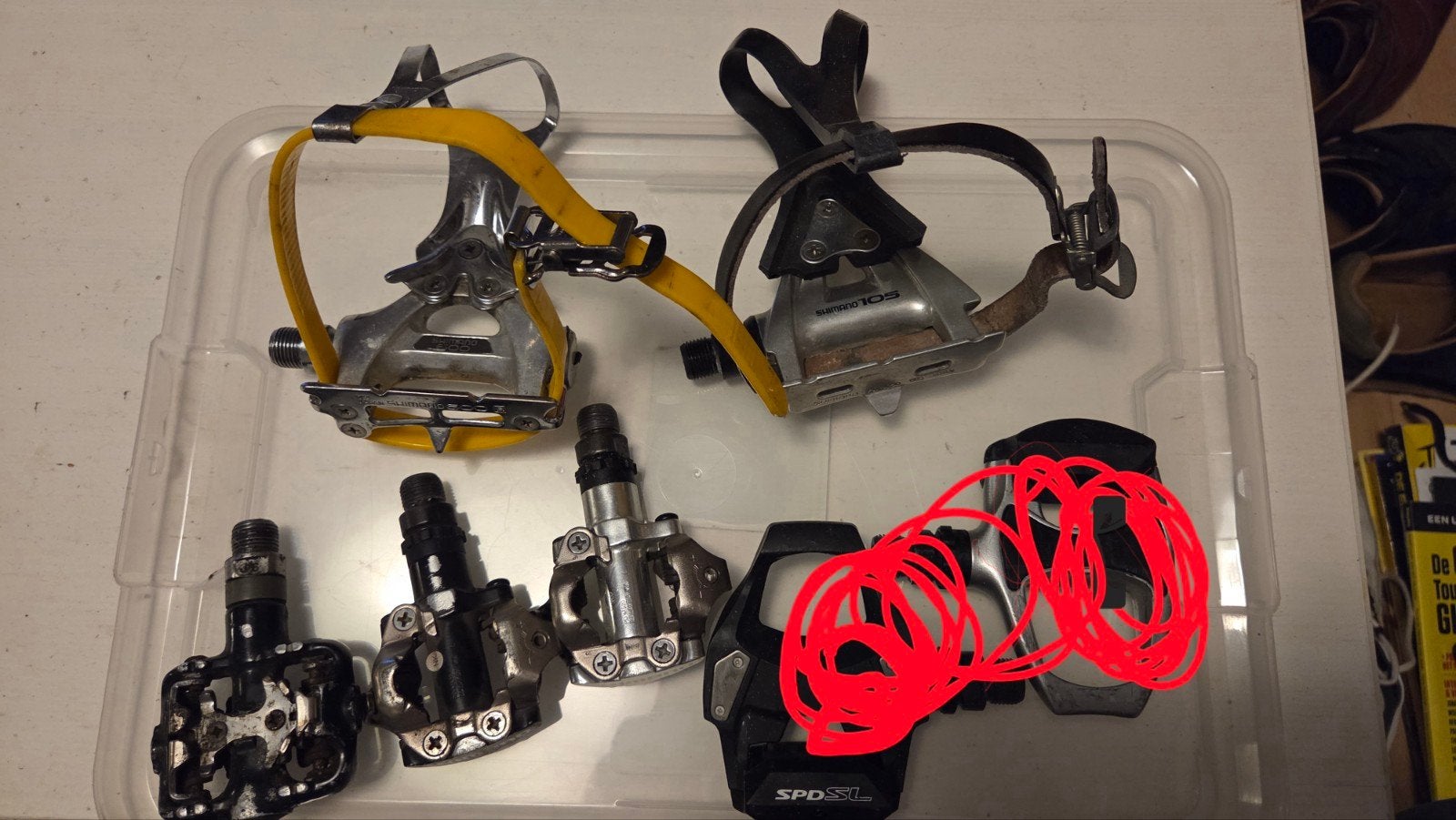 diverse Shimano pedalen - zo goed als nieuw tot gebruikt, Crankstel of Pedalen, Gebruikt, Gravelbike, Ophalen of Verzenden
