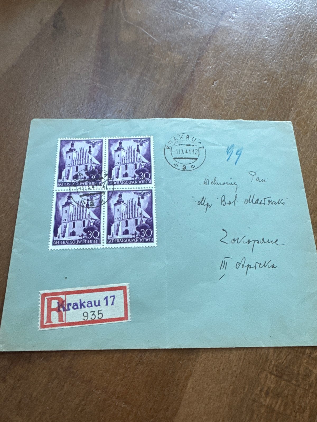 Zeldzame WOII Aangetekende Envelop met Propaganda Stempel, Verzamelen, Ophalen of Verzenden