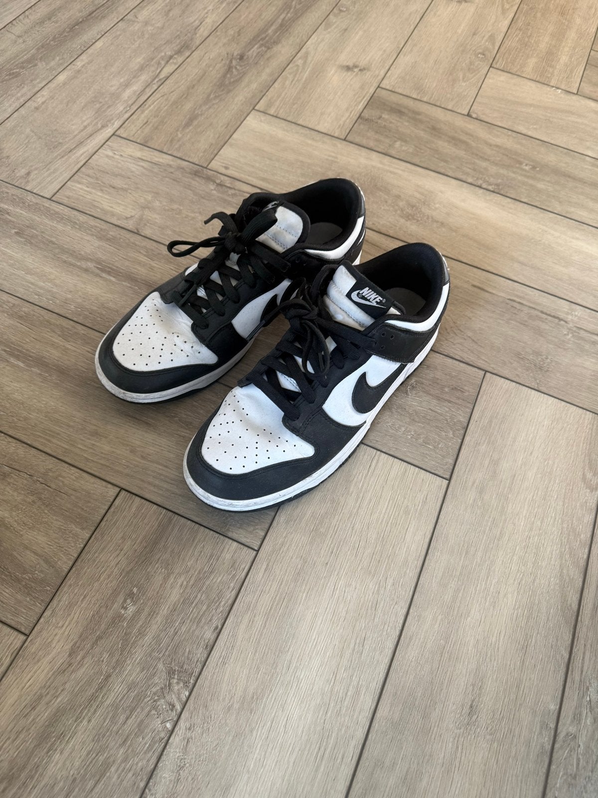 Nike Dunk Low Panda sneakers - Zwart/Wit, Ophalen of Verzenden, Gedragen, Zwart, Sneakers of Gympen