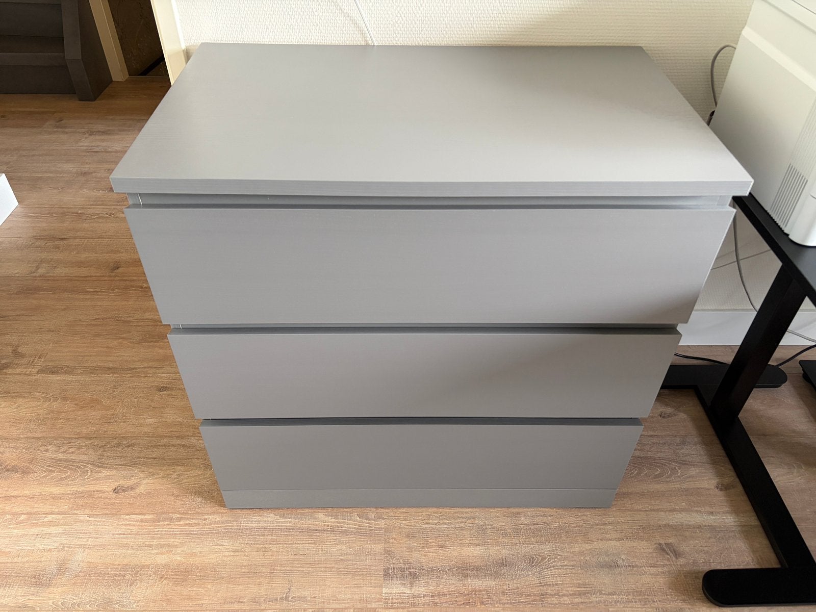 Ikea Malm ladekast met 3 lades grijs, Ophalen, 50 tot 100 cm, Zo goed als nieuw, 3 of 4 laden