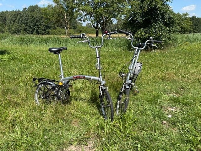 2 Vouwfietsen ANWB Buzbike, Gebruikt, Velgrem, 14 tot 16 inch, Versnellingen