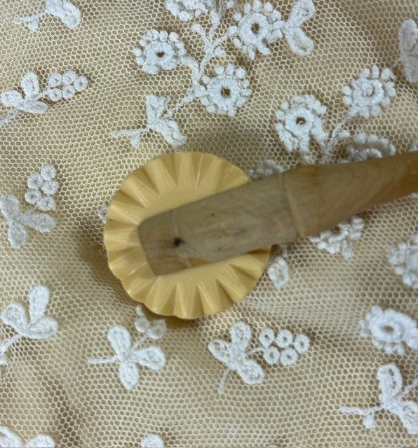 Vintage Frans raderwieltje deegwieltje pasta snijder, Ophalen of Verzenden