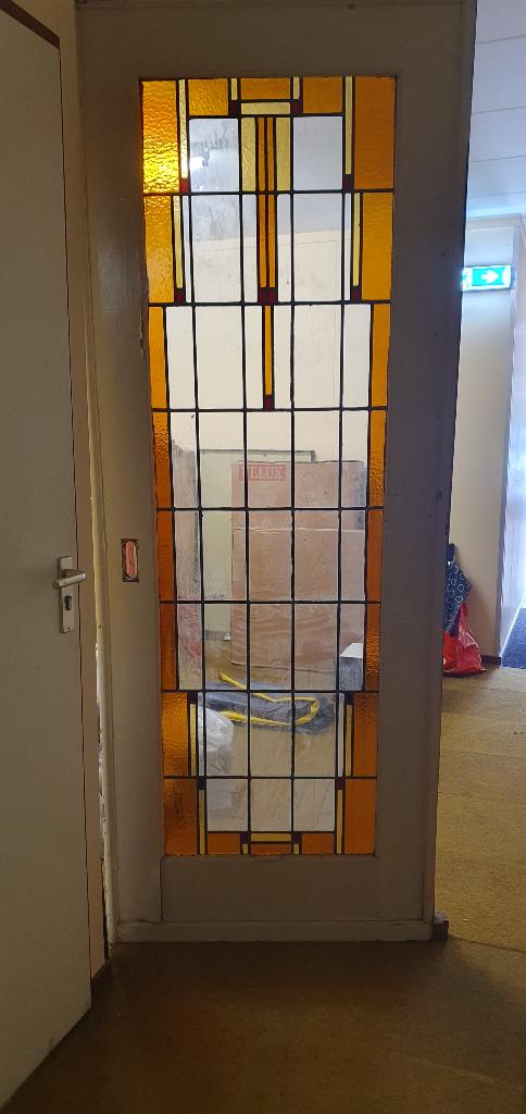 Glas en lood deur, Doe-het-zelf en Verbouw, Deuren en Horren, Ophalen, Gebruikt, 80 tot 100 cm, 215 cm of meer
