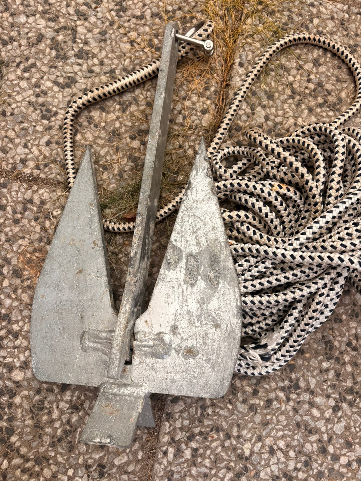 6kg. French anker + lijn, Watersport en Boten, Ophalen, Zo goed als nieuw, Ankeren en Afmeren, Zeilboot of Motorboot