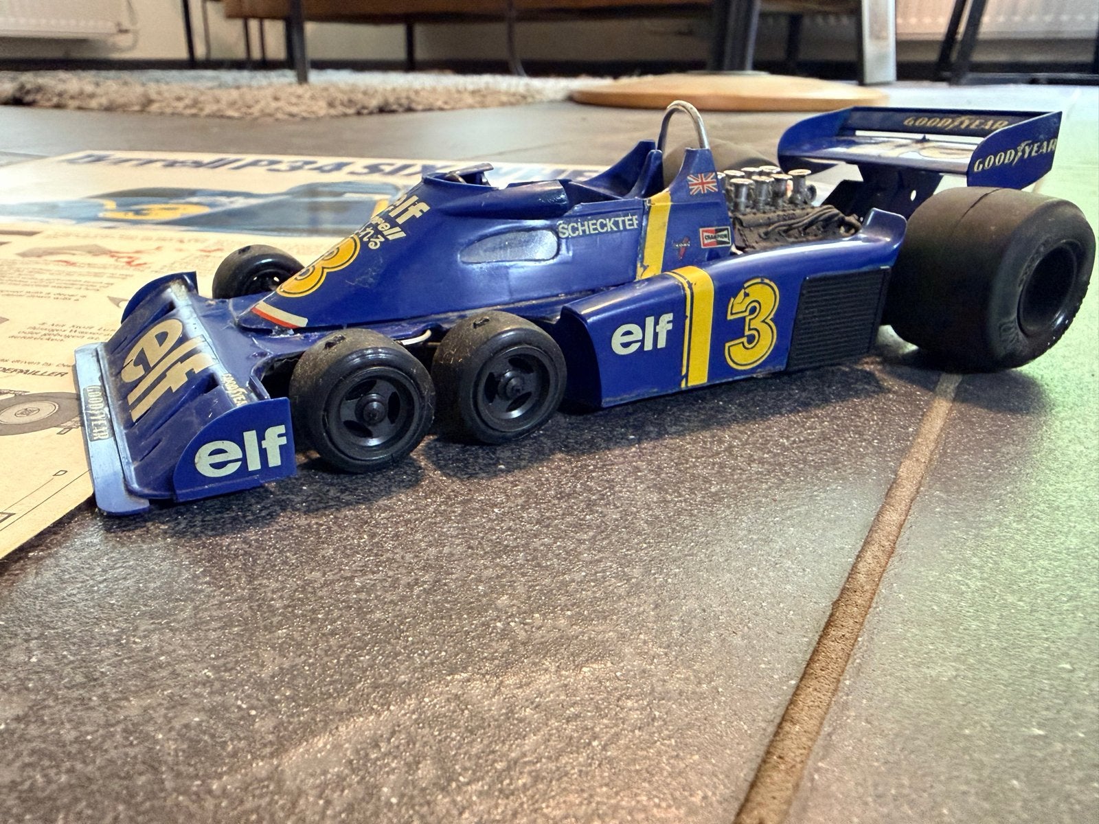 Tamiya Tyrrell P34 Six Wheeler Formule 1 Model, Gebruikt, Auto, 1:32 tot 1:50, Ophalen of Verzenden