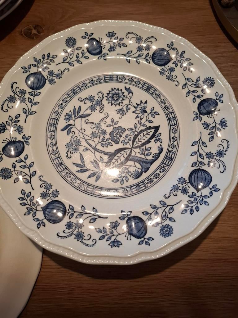6 Kensington Coventry Blue Ironstone dinerborden, Ophalen of Verzenden, Zo goed als nieuw, Overige stijlen, Bord(en)