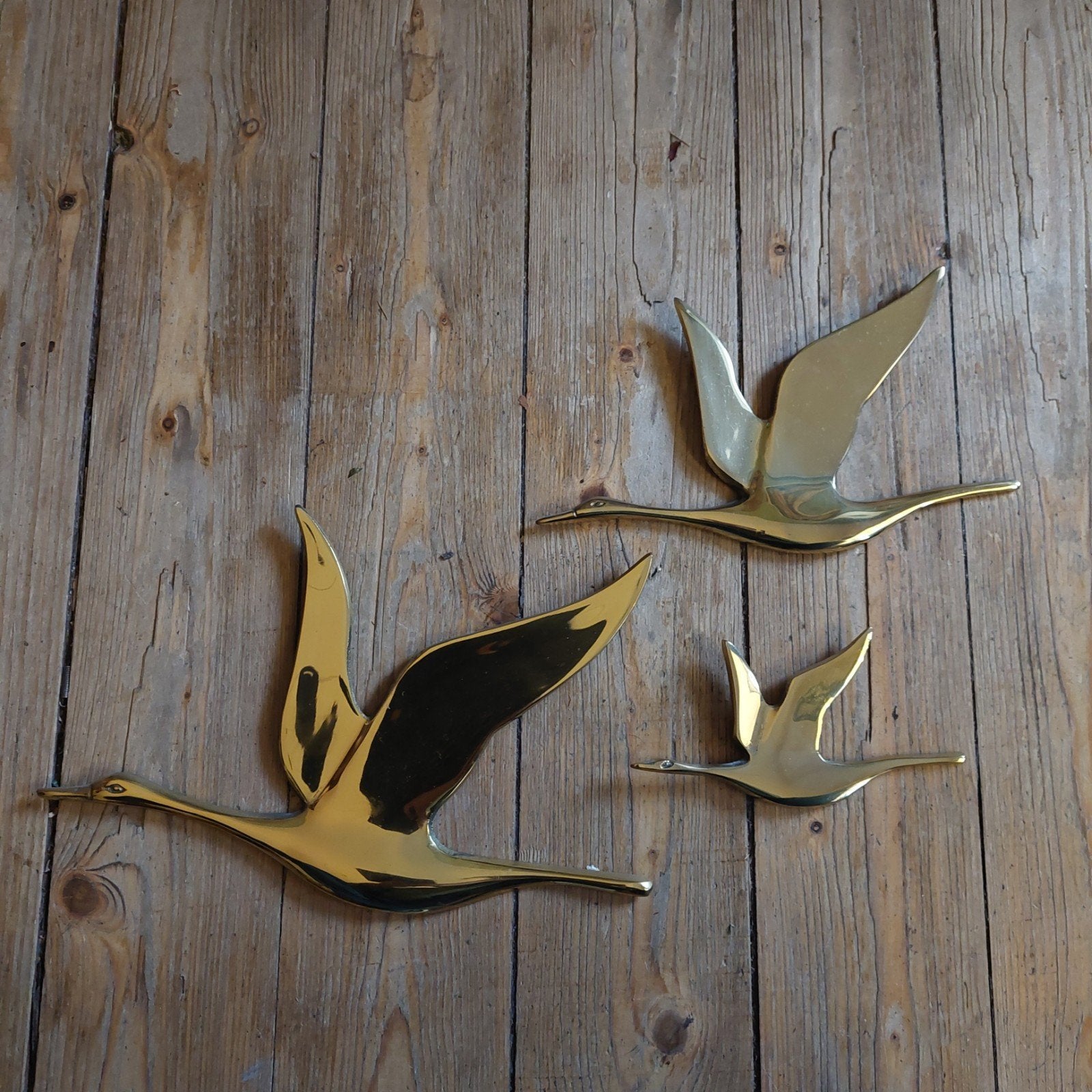 Lucky Vintage messing trio vogels jaren '70, Ophalen of Verzenden, ., Wandhanger, .