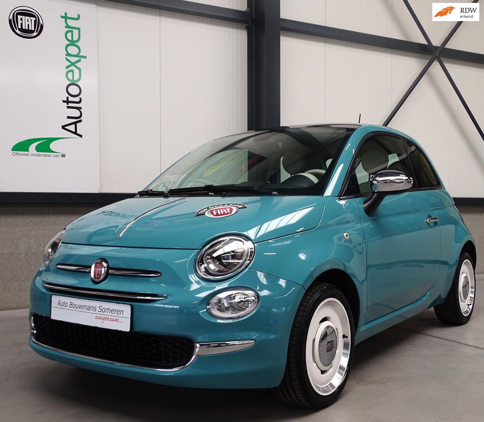 Fiat 500 1.2 "ANNIVERSARIO" - CLIMATE/CRUISE/ISOFIX/PANODAK/, Auto's, Dealer onderhouden, Stof, Gebruikt, 4 cilinders