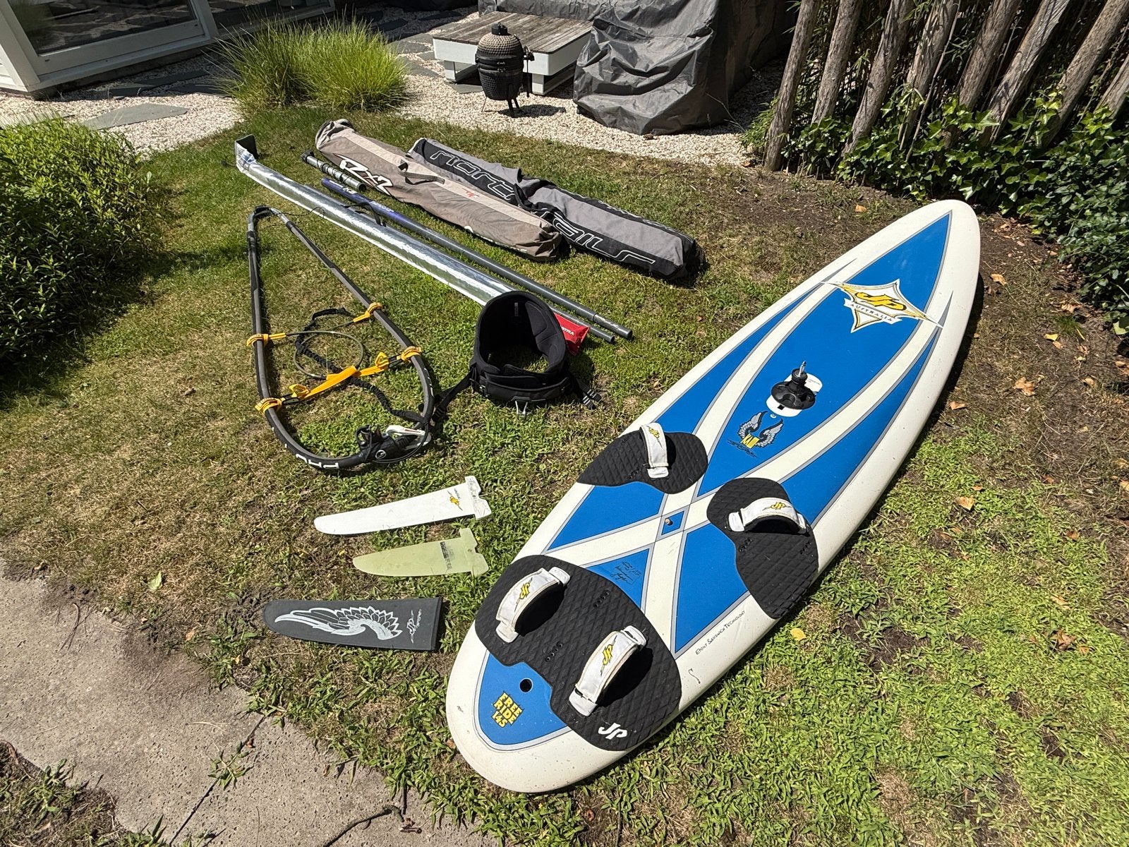 Complete Windsurf Set: JP Freeride, North Sails, Neil Pryde, Ophalen, Gebruikt, 5 tot 6.5 m², Met vin(nen)