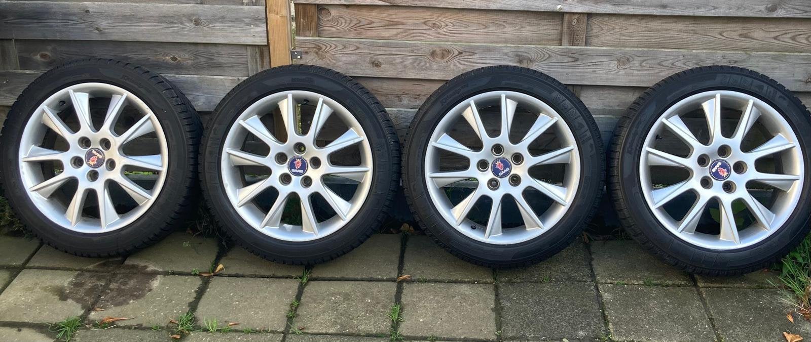 Saab originele 17 inch ALU39 velgen & Kleber winterbanden, Ophalen, Gebruikt, Banden en Velgen, 17 inch