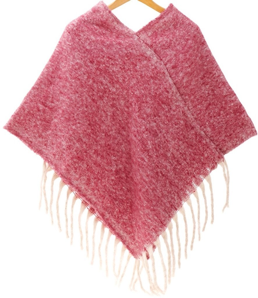 Gebreide winter poncho rood roze one size dames, Ophalen of Verzenden, Nieuw, Rood