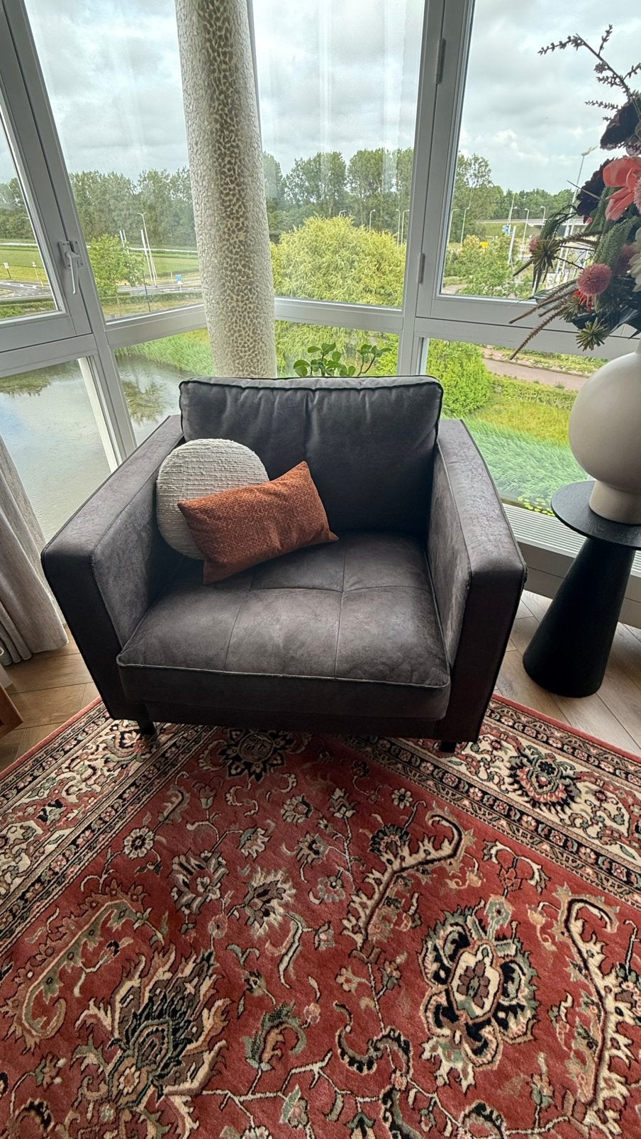 Woood Rodeo Classic Fauteuil – Ecoleder, Huis en Inrichting, Fauteuils, Ophalen, Zo goed als nieuw, 75 tot 100 cm, 50 tot 75 cm