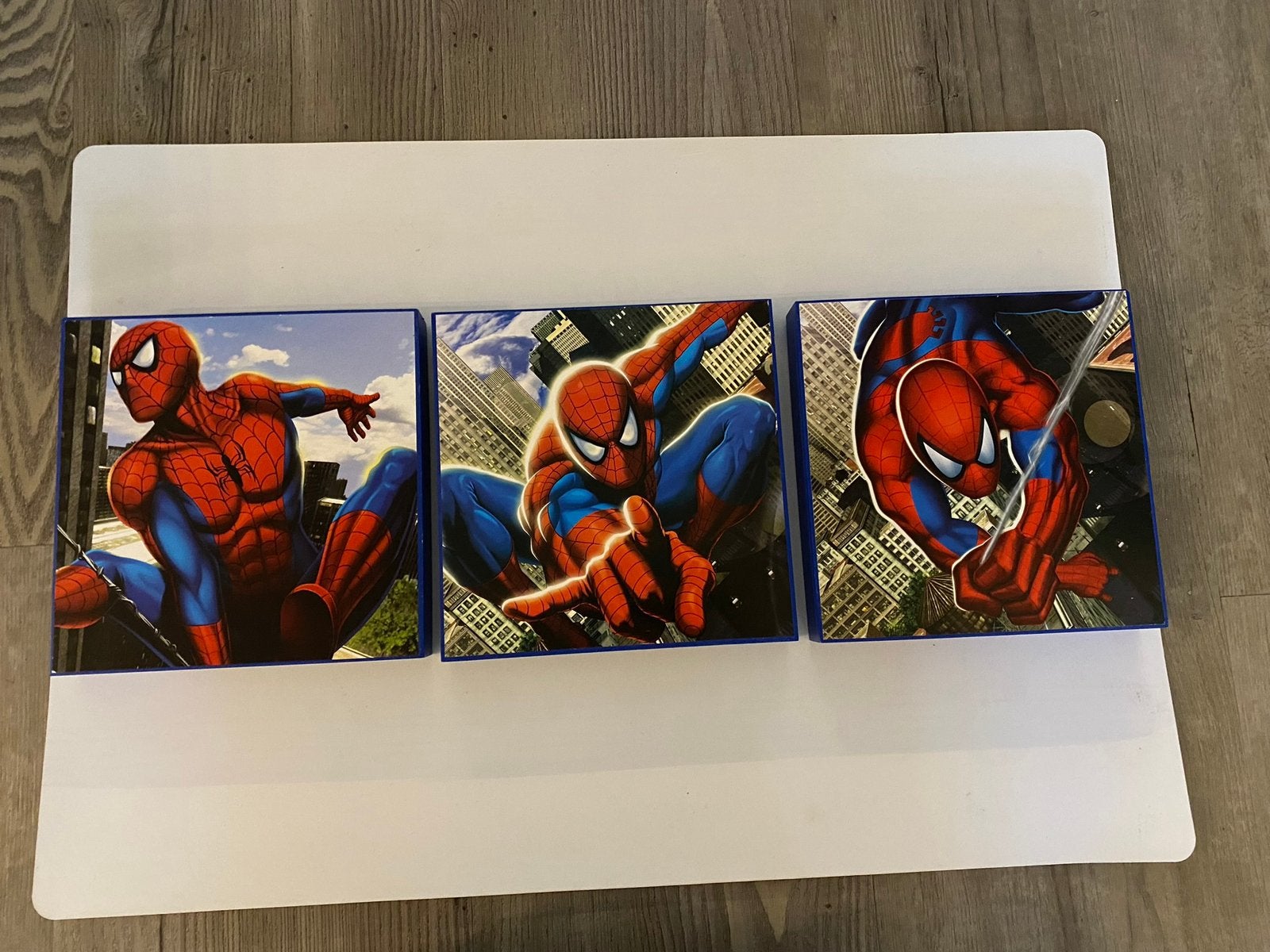 3 luik spiderman schilderijtjes, Ophalen of Verzenden